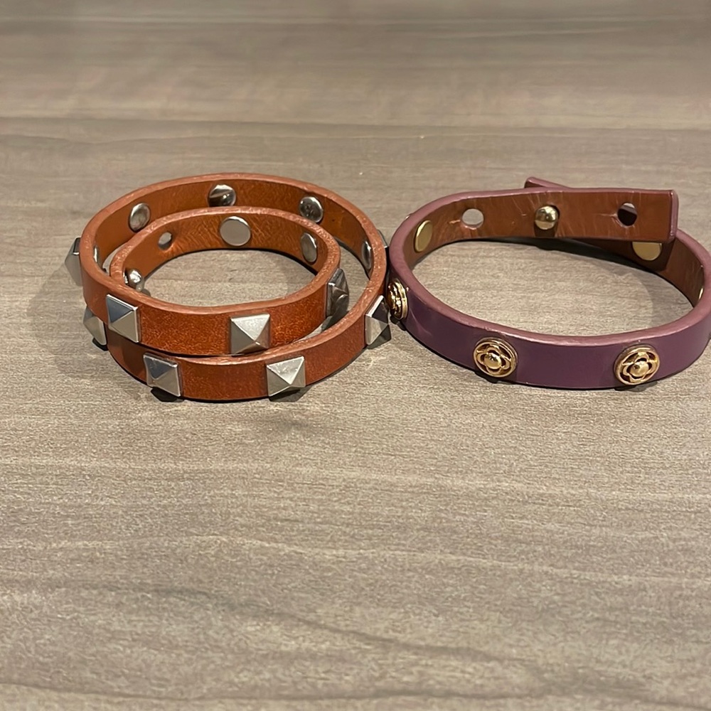 Gently Used Set of 2 Stella & Dot Leather Bracelets